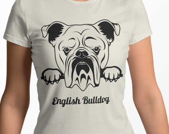 English Bulldog Womens T-Shirt dog pet lovers animal gift