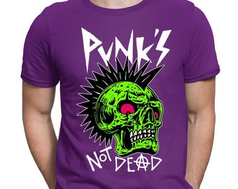 Punks Not Dead Zombie Herren T-Shirt | DTG Print - Rock retro