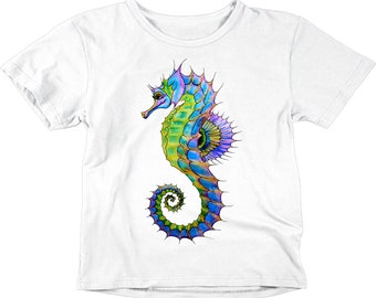 T-shirt hippocampe pour enfants unisexe pour enfants