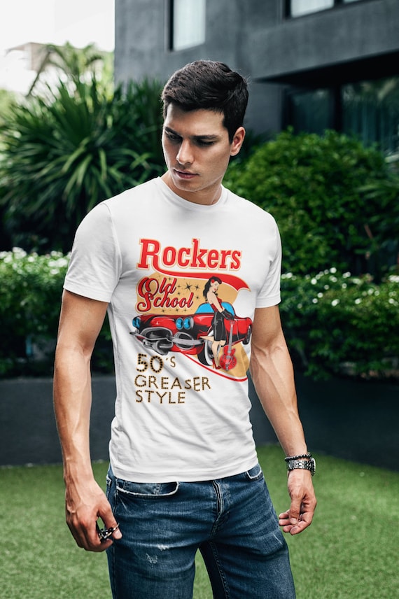 Rockers Old School 50 s Greaser Rockabilly Pinup Men s Etsy