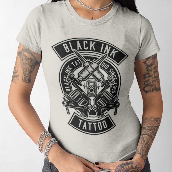 Black Ink Tattoo Womens T-shirt Studio Artist - Etsy Black Ink Tattoo Womens T-shirt Studio Artist - Etsy