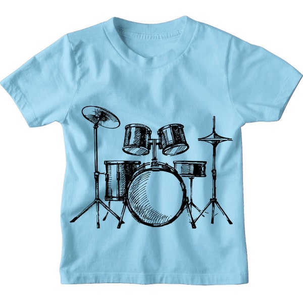 Drummer drum kit Kids Boys Girls T-Shirt Childrens tshirt