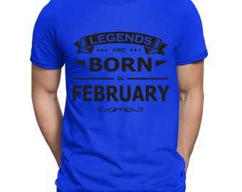 February Legends Birthday Gift Men's T-Shirt | Screen Printed