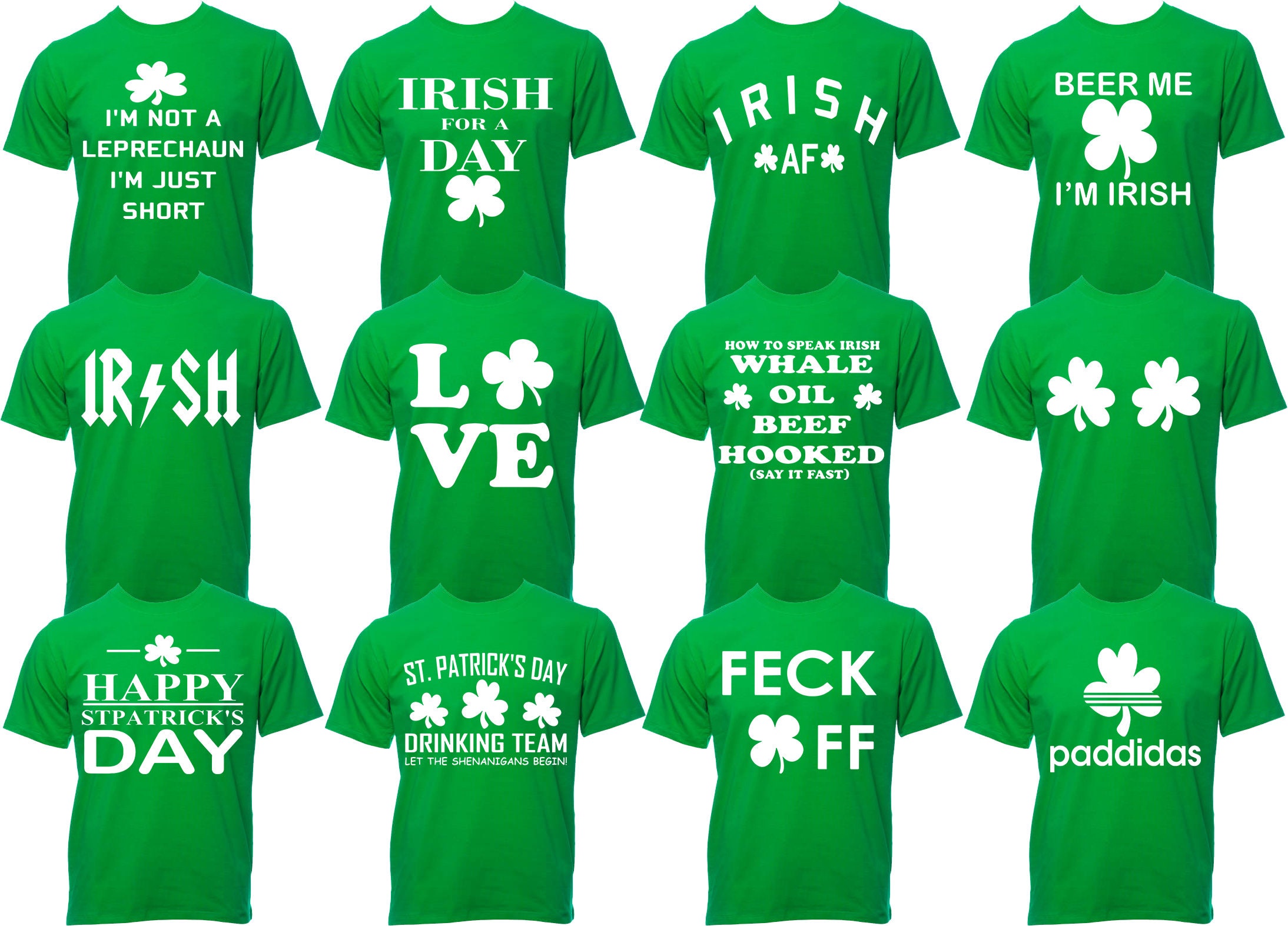 Eoeth Women St Patricks Day Green O-Neck Short Sleeve Top T-Shirt Blouse Tunics National Day of Ireland Clover Shirts 
