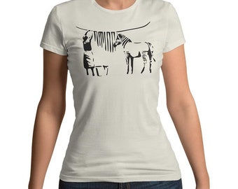 Banksy Zebra T-Shirt Femme Artiste urbaine graffiti