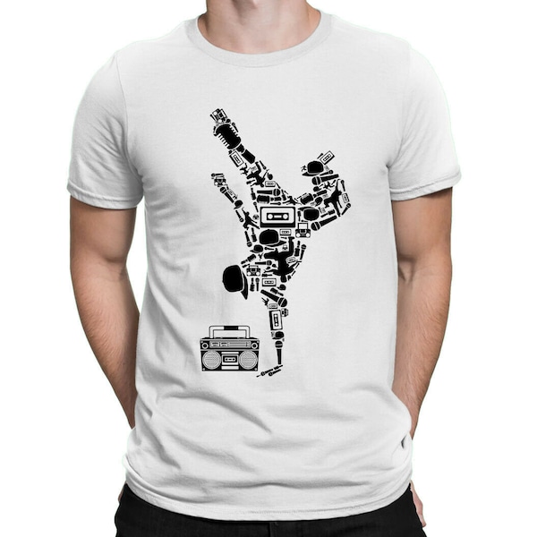 Breakdance Hip Hop Street Music Camiseta de Hombre / Serigrafiada