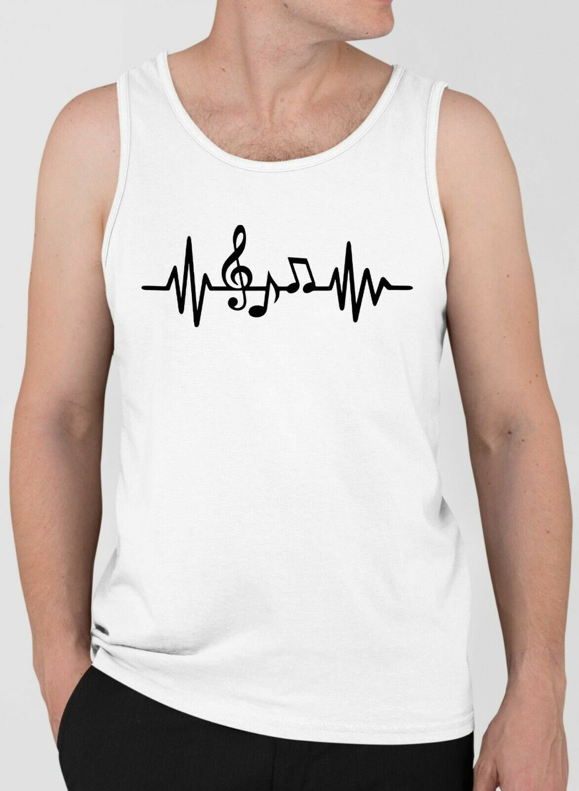 Music Pulse Heartbeat Tank Top | Screen Printed Vest