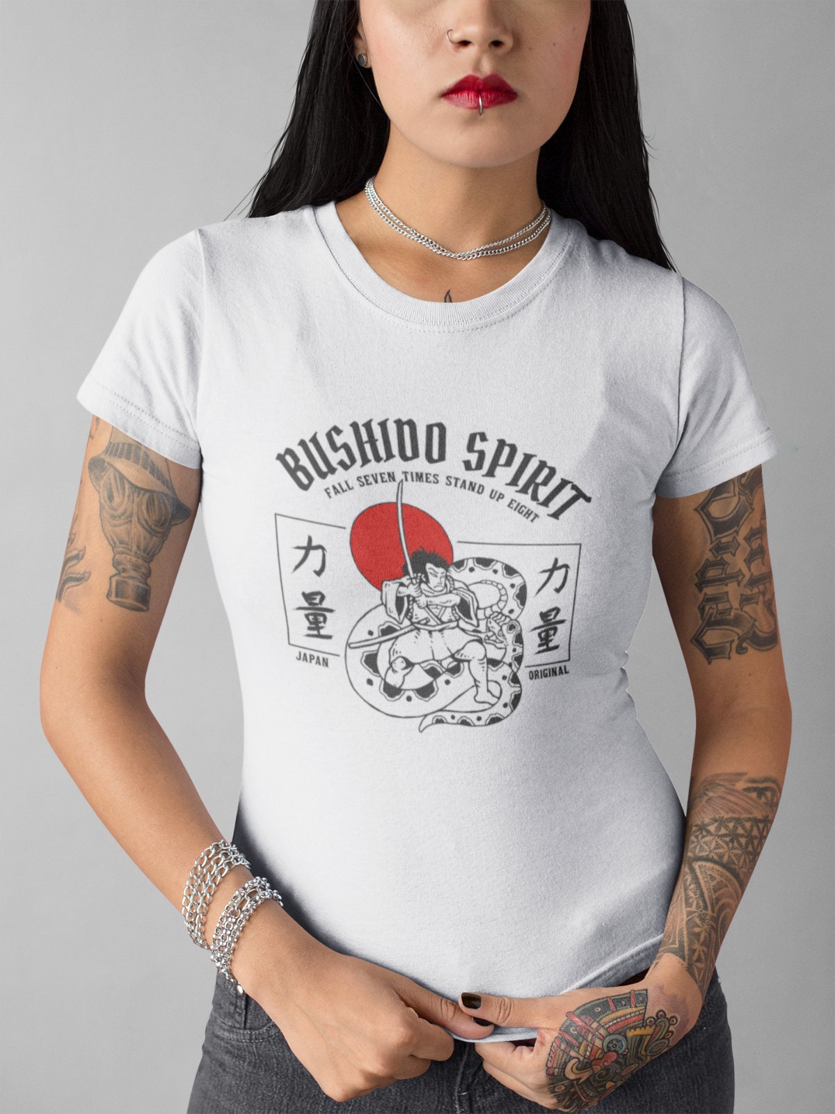 Fall 7 Times Stand up 8 Bushido Spirit Warrior Women's T-shirt Screen  Printed -  Canada