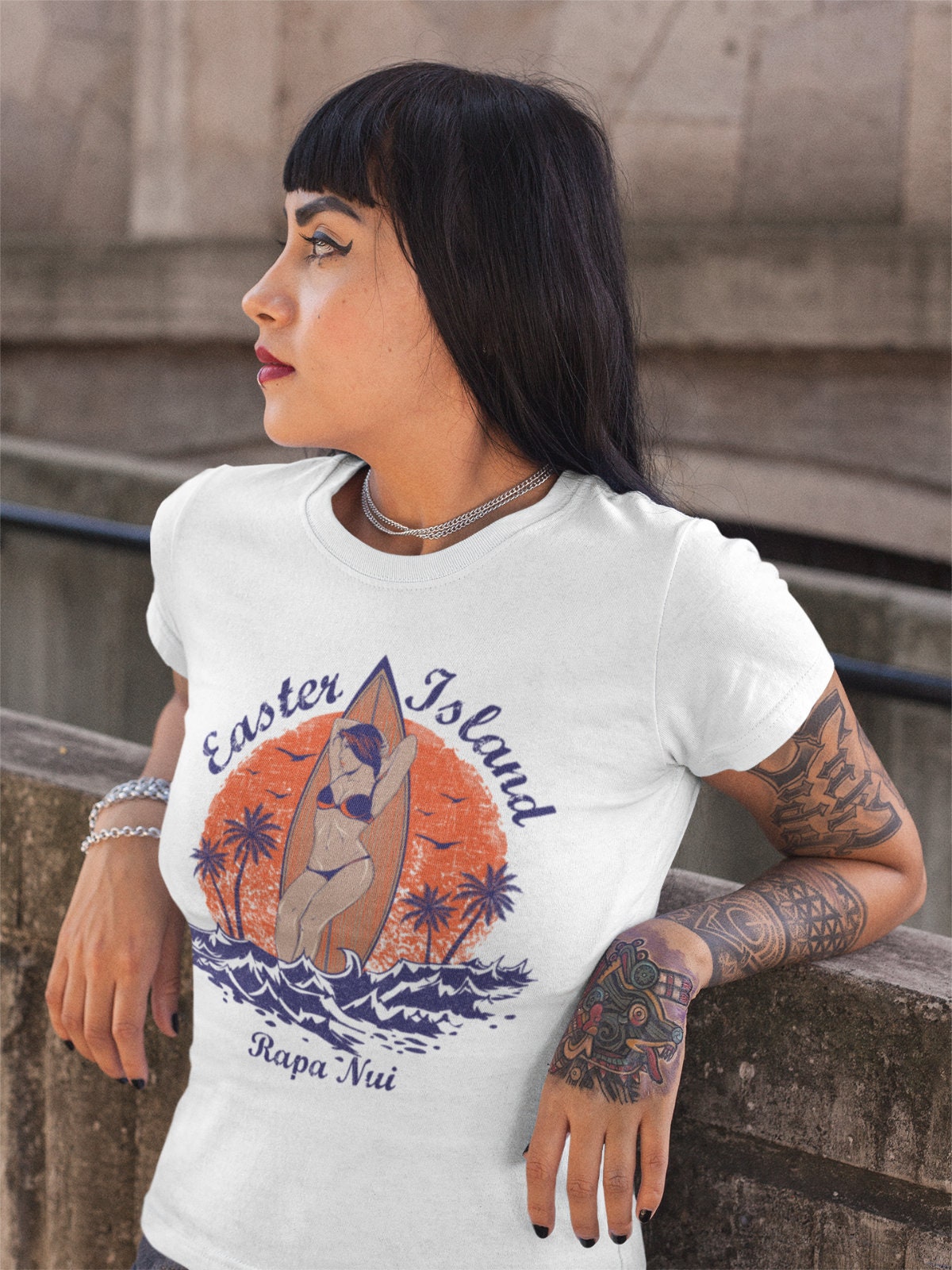 Rapa Easter Island Beach Surfing Women's T-shirt - Etsy