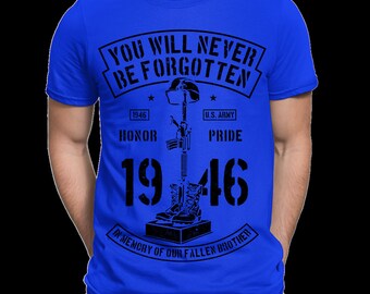 Never Forgotten 1946 WW2 Mens T-Shirt | Screen Printed