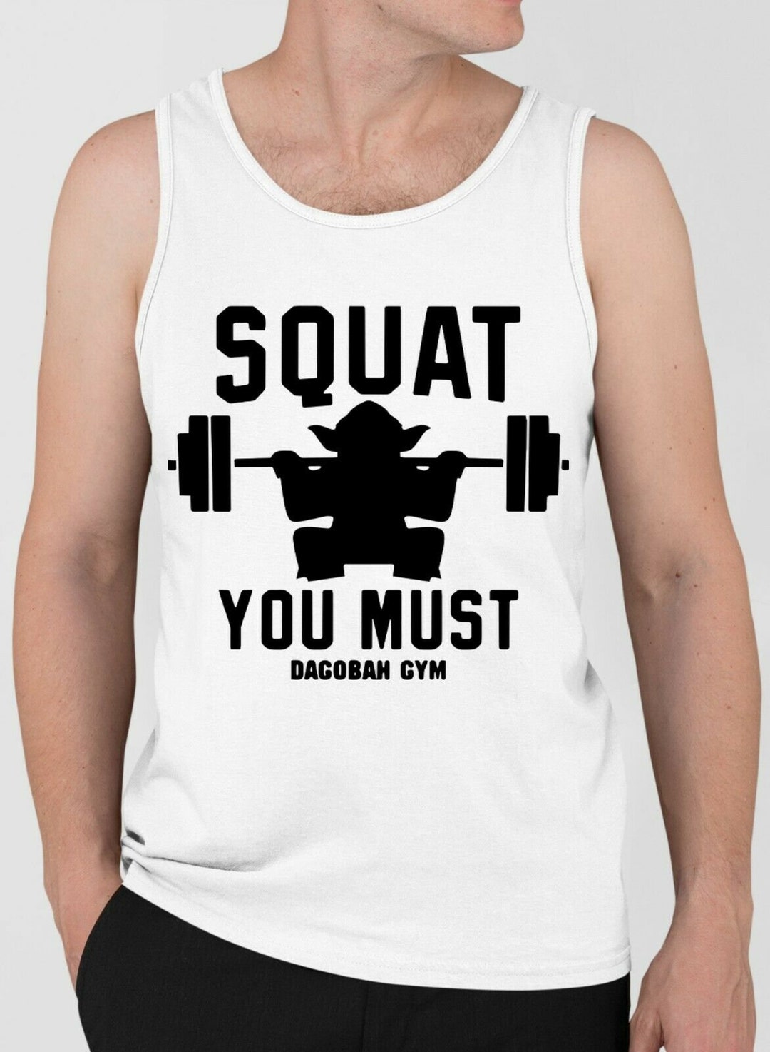 Styletex23 Sportbeutel „Squat You Must“ Dagobah Design – 100% Baumwolle, 37x46 Cm, 12 Liter