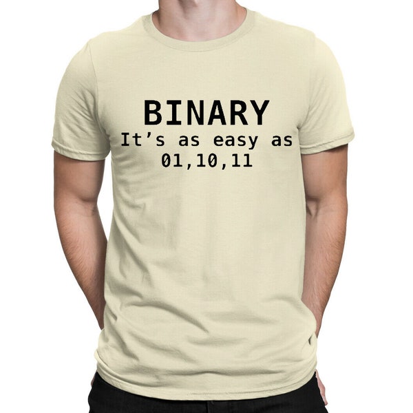 Binary Funny Computer Geek Programmer Coding Mens T-Shirt | Screen Printed