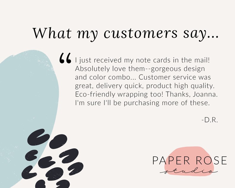 Minimalist custom stationery set Modern stationary for women and men 10 flat personalized cards with envelopes