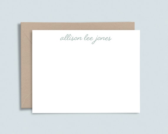 Charming Personalized Stationery Set, 10 Flat Customized Note