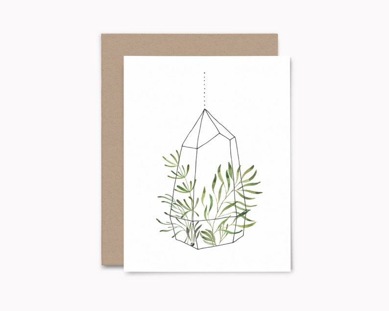 Botanical Terrarium Note Cards With Envelopes 8ct Watercolor Etsy