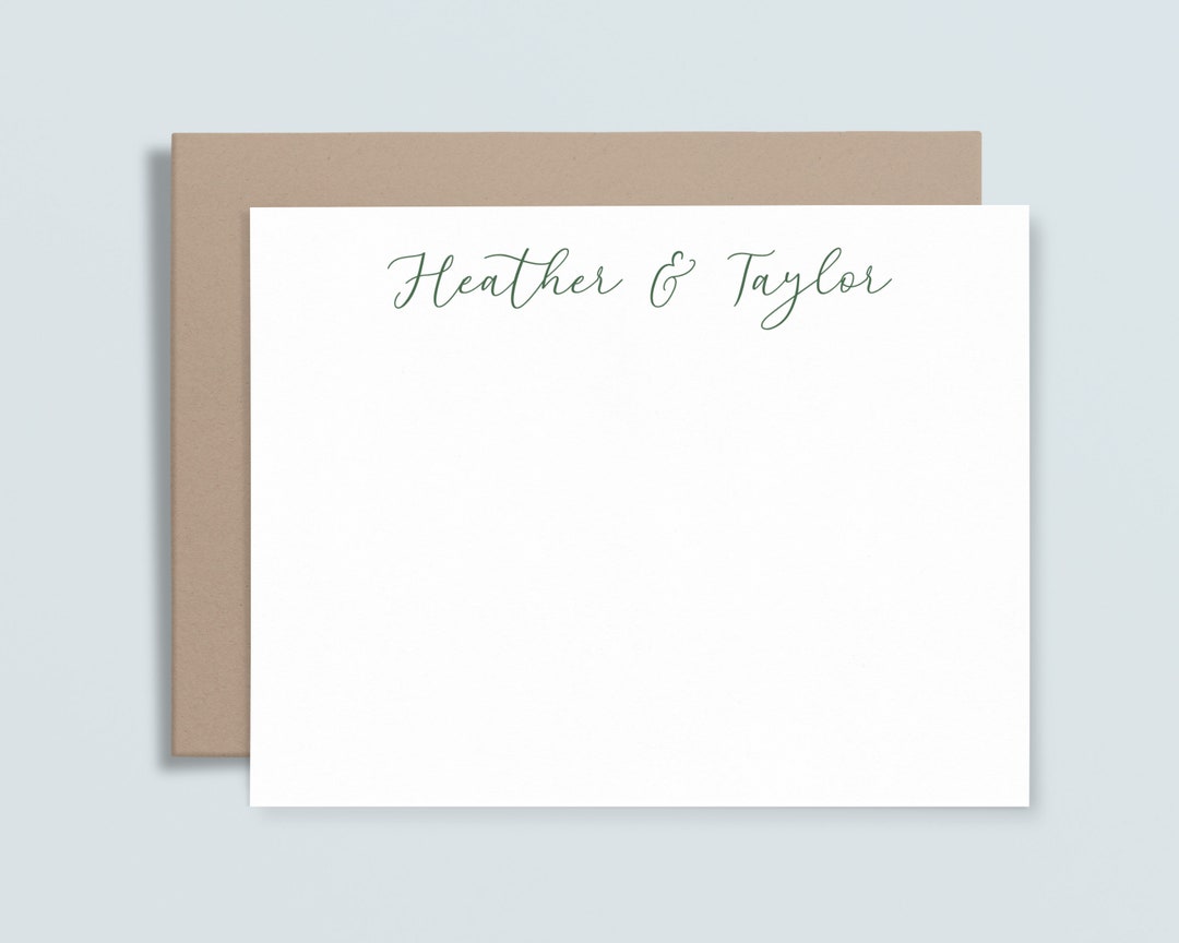 Personalized Stationery Note Cards Set of 10 Flat Cards With Etsy