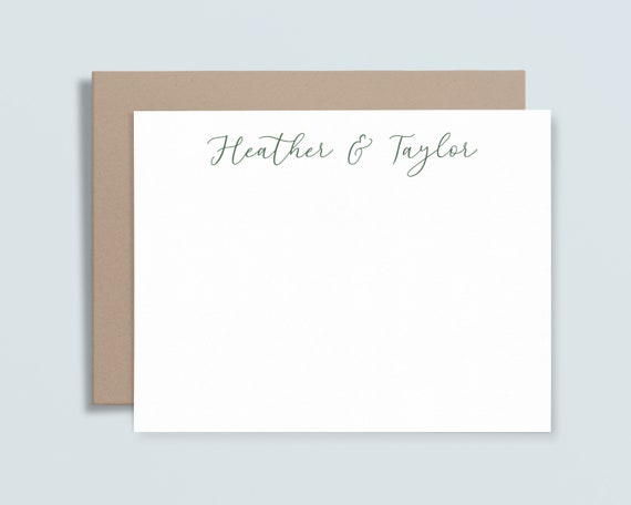 Charming Personalized Stationery Set, 10 Flat Customized Note Cards With  Envelopes, Minimalist Stationary for Women 