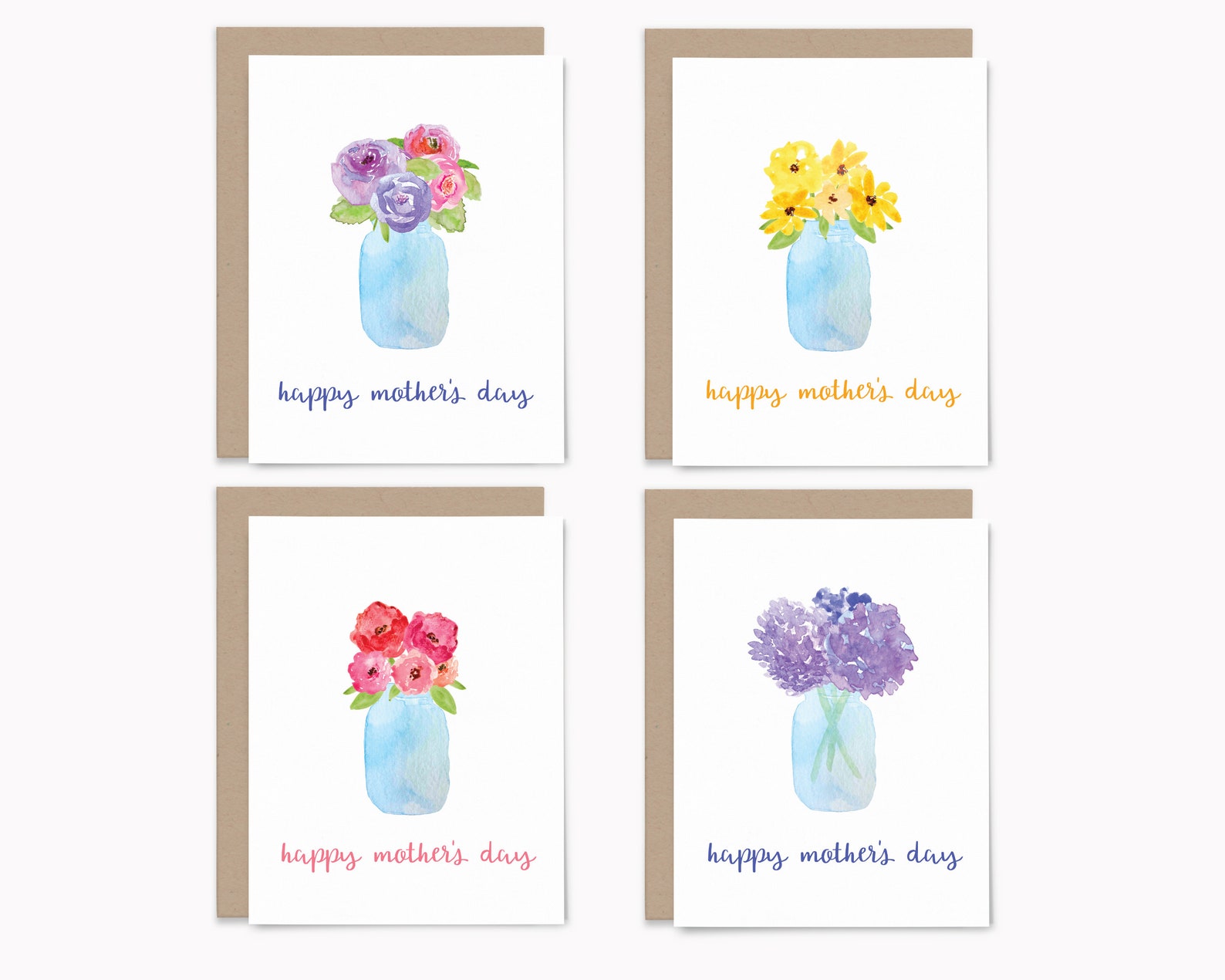 Handmade Watercolor Mother's Day Cards