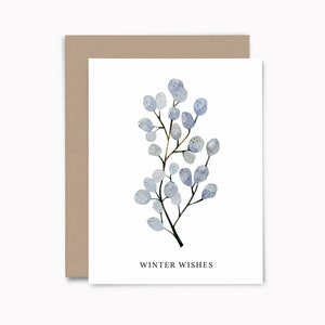 Winter Wishes holiday greeting cards, Set of 10 eco-friendly winter solstice cards, Christmas card boxed set