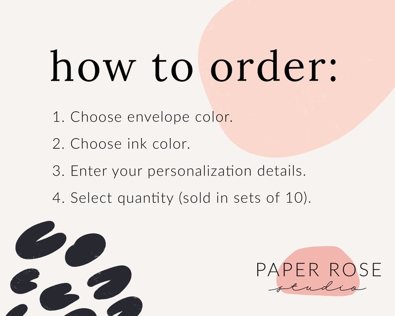 Minimalist custom stationery set Modern stationary for women and men 10 flat personalized cards with envelopes