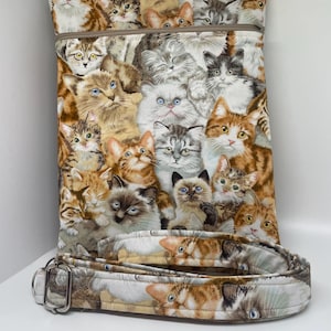 For the Love of Cats Crossbody Pouch with Adjustable Strap