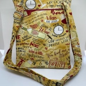 Wine Funny Sayings Crossbody Pouch with Adjustable Strap