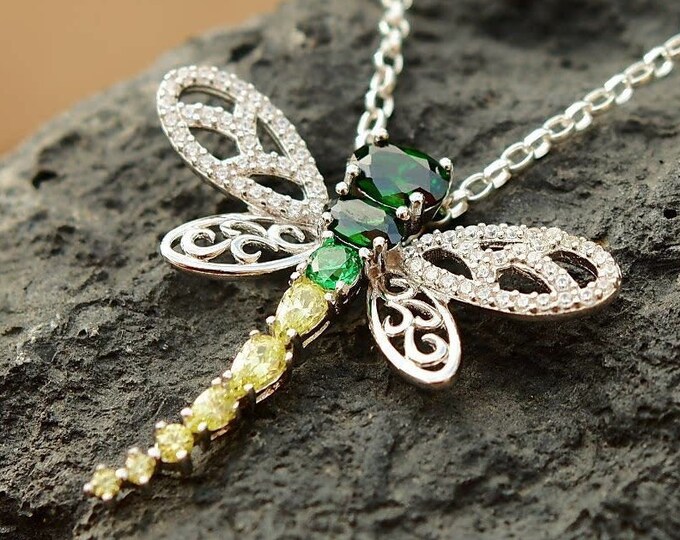 Dragonfly Pendant Olive