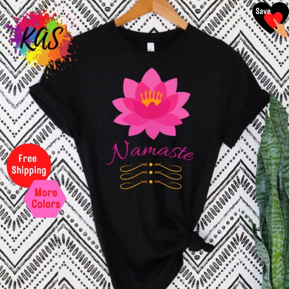 PINK LOTUS Yoga Soft T Shirt Lotus 