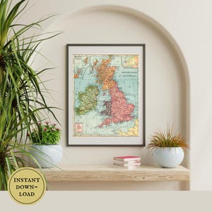 British Isles Wall Decor Instant Download Map Britain Poster United Kingdom Printable Gallery Wall England Ireland Scotland Wales to Print