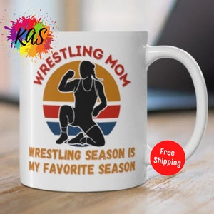 WRESTLING Mom Mug WWE Wrestler Gift Mug Mama Wrestlers Match Cup Wrestling Coach Tea Mug Wrestling USA Coffee Mug Ladies Season Sport Teacup