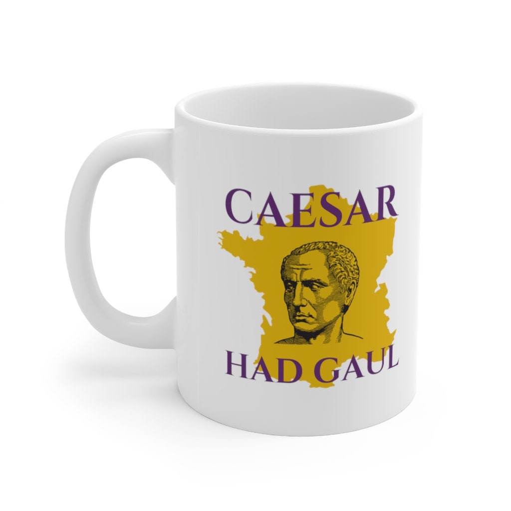 VENI VIDI VICI Coffee Tea Ceramic Mug Rome Julius Caesar Bust