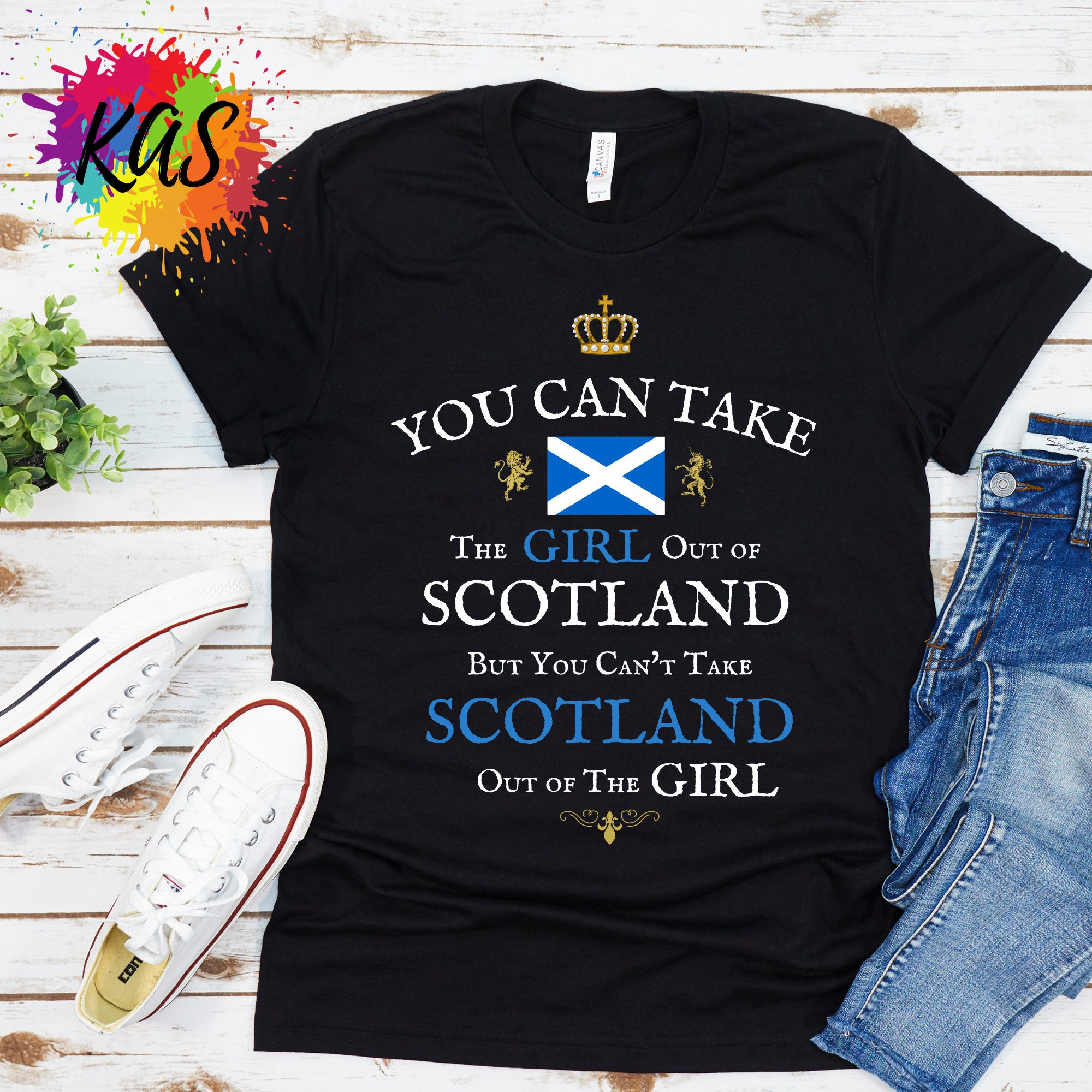You Can Take the GIRL Out of SCOTLAND Softstyle T shirt Scottish Lovers Shirt Scot Expats Shirts Great Britain Gifts United Kingdom Tees Etsy
