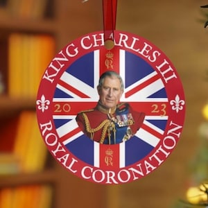 KING CHARLES III Royal Coronation 2023 Ornament King Charles Commemorative Souvenir Royal Coronation Keepsake Gift The King of Britain Disk