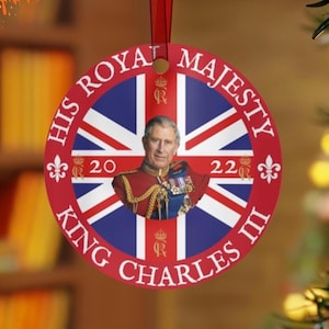 BRITISH Royal Majesty King Charles III Ornament King Charles Keepsake British King Souvenir King Charles Commemorative Disc Coronation 2023