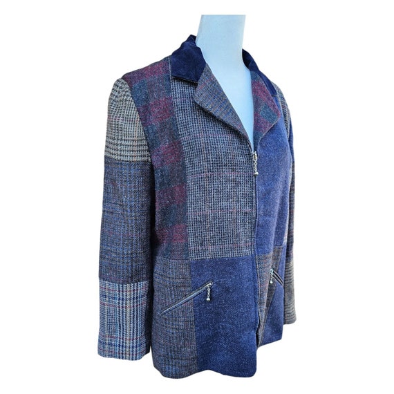 VTG Character Suburban Wear Patchwork Blazer Wome… - image 5