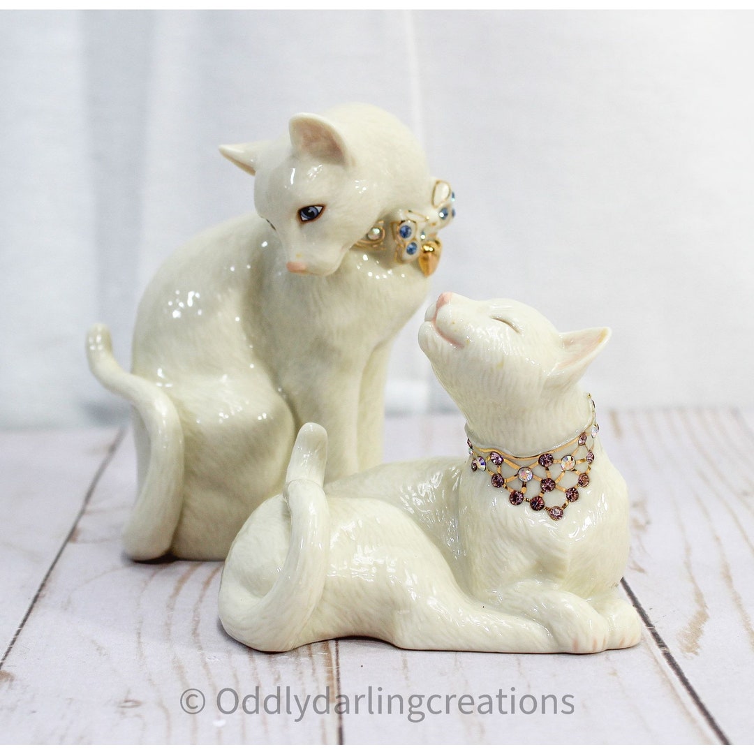 Lenox Cat Figurine Sweet Devotion Swarovski Jewel & 24k - Etsy