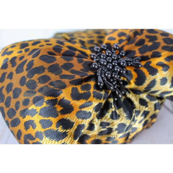 David M Vintage Women's Hat Beaded Animal Print L… - image 2