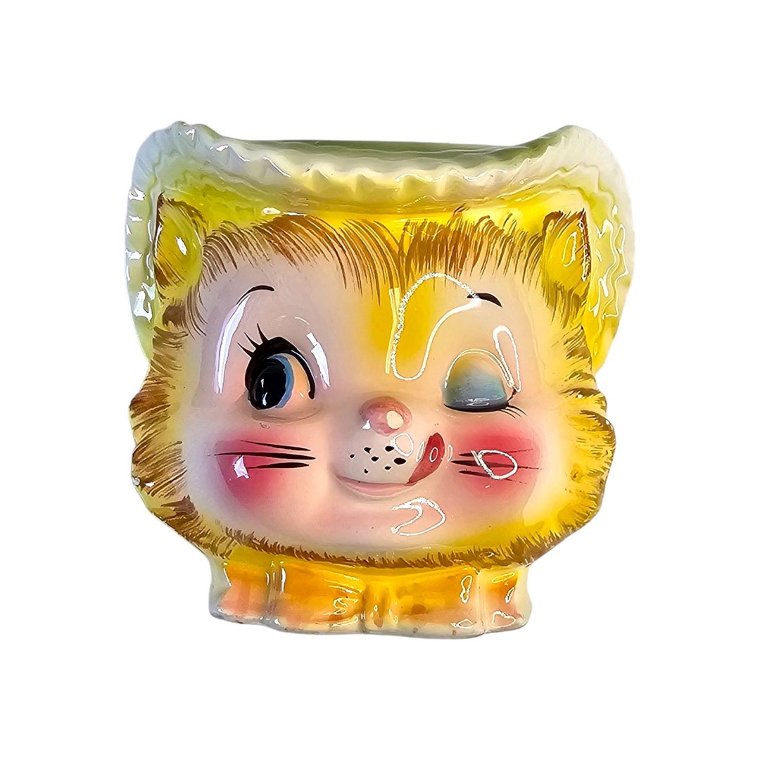 Vintage Enesco Rare 1950's Winking Kitty Cat Miss Priss Andromorphic