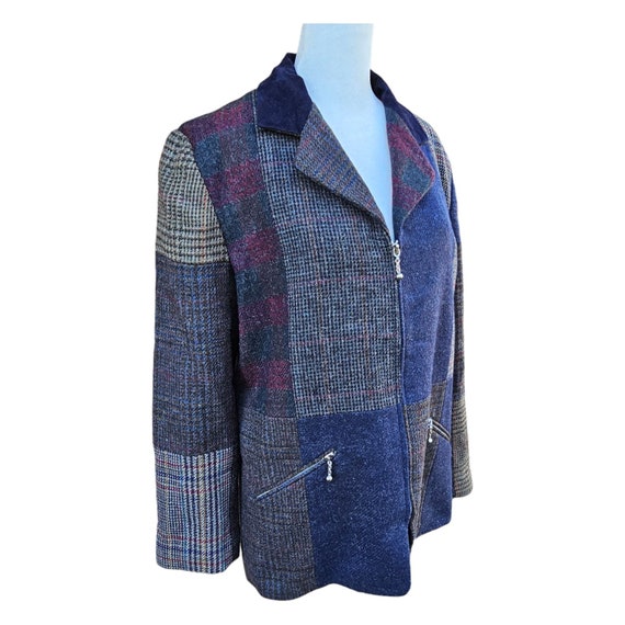 VTG Character Suburban Wear Patchwork Blazer Wome… - image 2