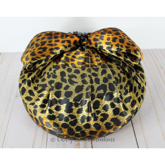 David M Vintage Women's Hat Beaded Animal Print L… - image 3