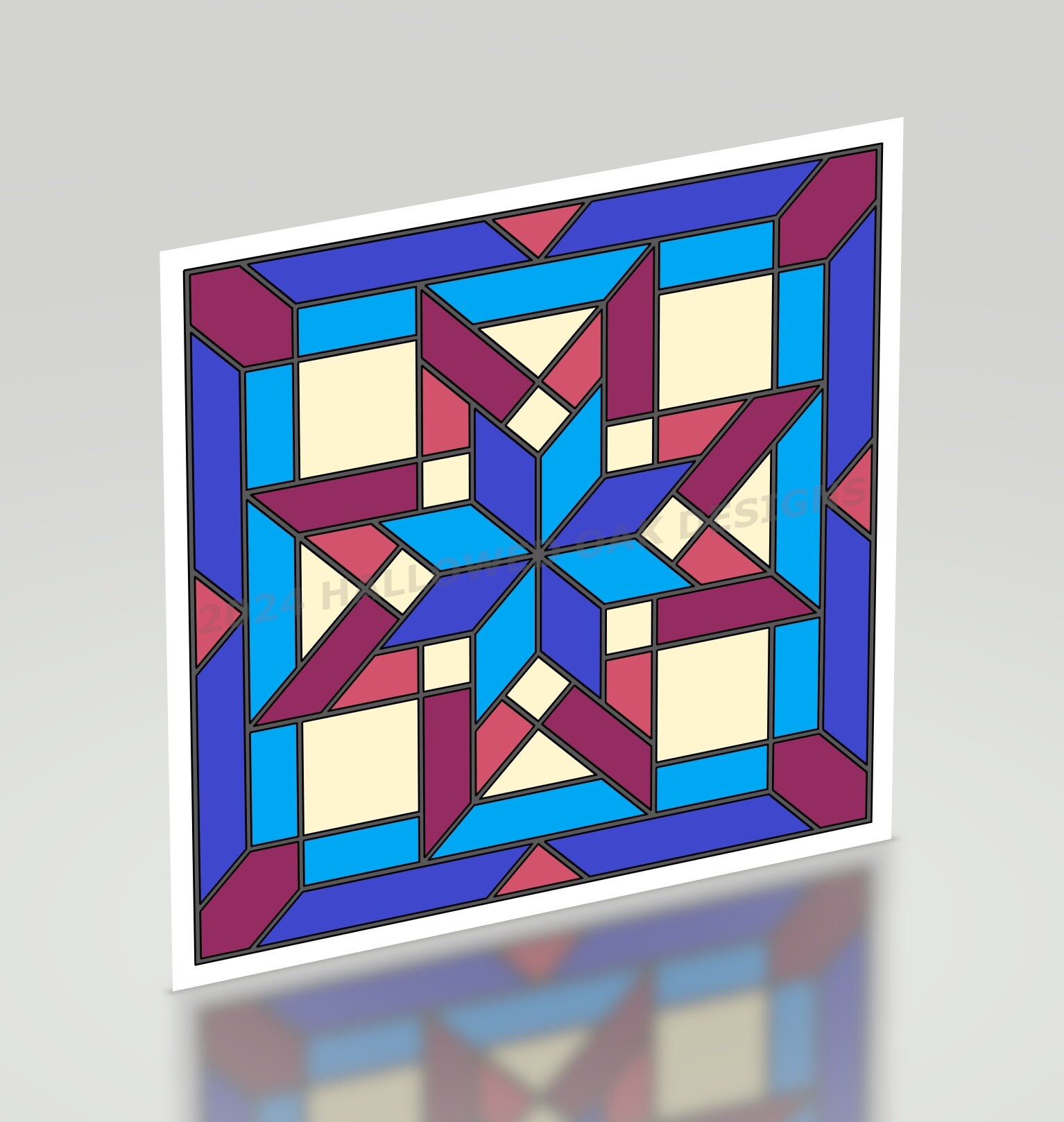 コージーキルト1 ステンドグラスパターン PDF | サンキャッチャー