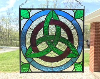Celtic Knot 1 Stained Glass Pattern - 12&quot; x 12&quot; Full Scale Digital Download