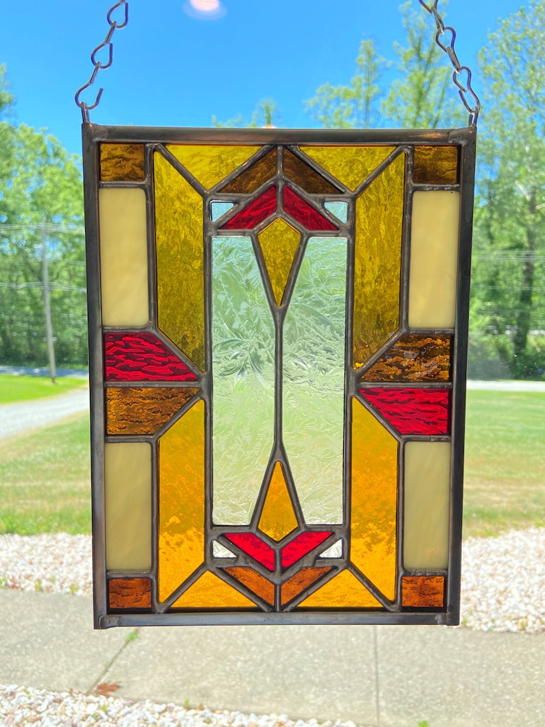 Prairie Style 2 Stained Glass Pattern 6 X 8 Full Etsy