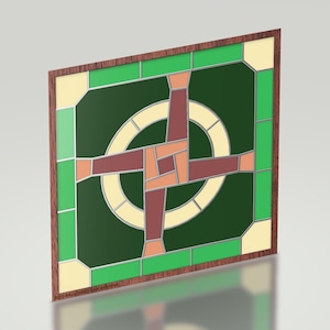 Saint Brigid&#39;s Cross Stained Glass Pattern - 12&quot; x 12&quot; Full Scale Digital Download