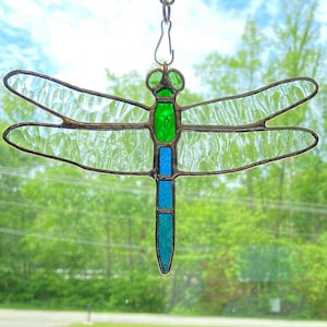 Dragonfly Stained Glass Pattern - 4.6" x 7" Full Scale Digital Download