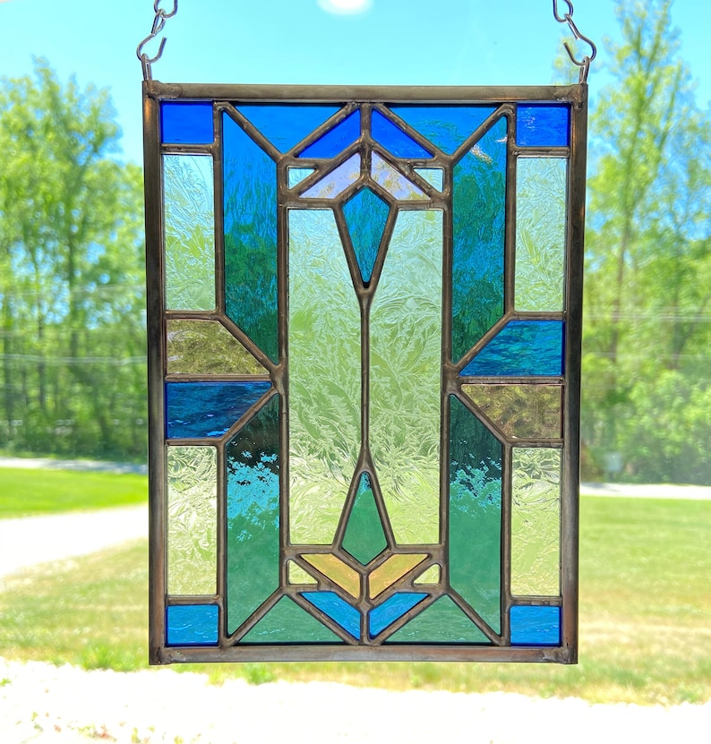 Prairie Style 2 Stained Glass Pattern 6 X 8 Full Etsy