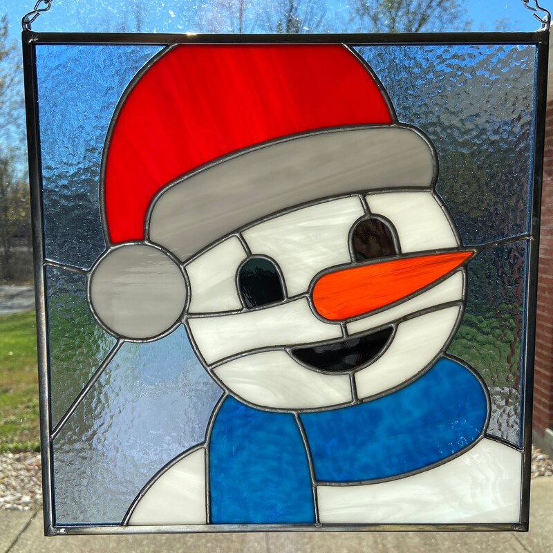Stain Glass Snowman - Etsy