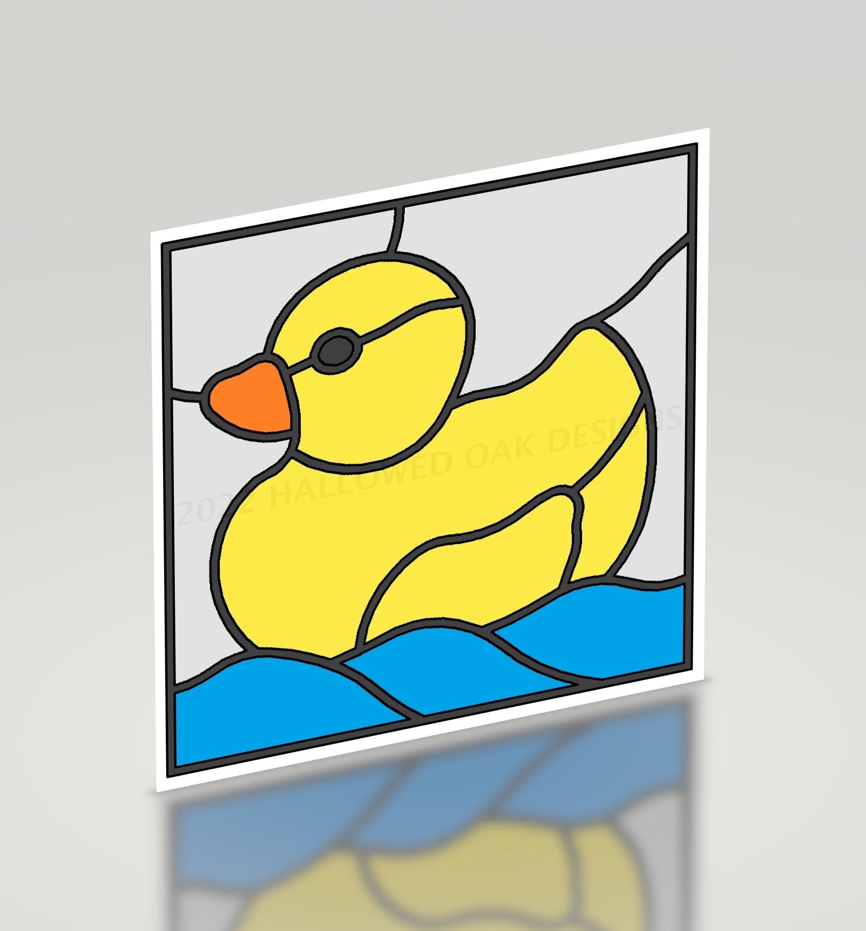 Rubber Ducky Stained Glass Pattern 6 X 6 Full Scale Digital Download Etsy