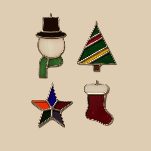 Christmas Ornament Set 1 Stained Glass Patterns - Full Scale Digital Download