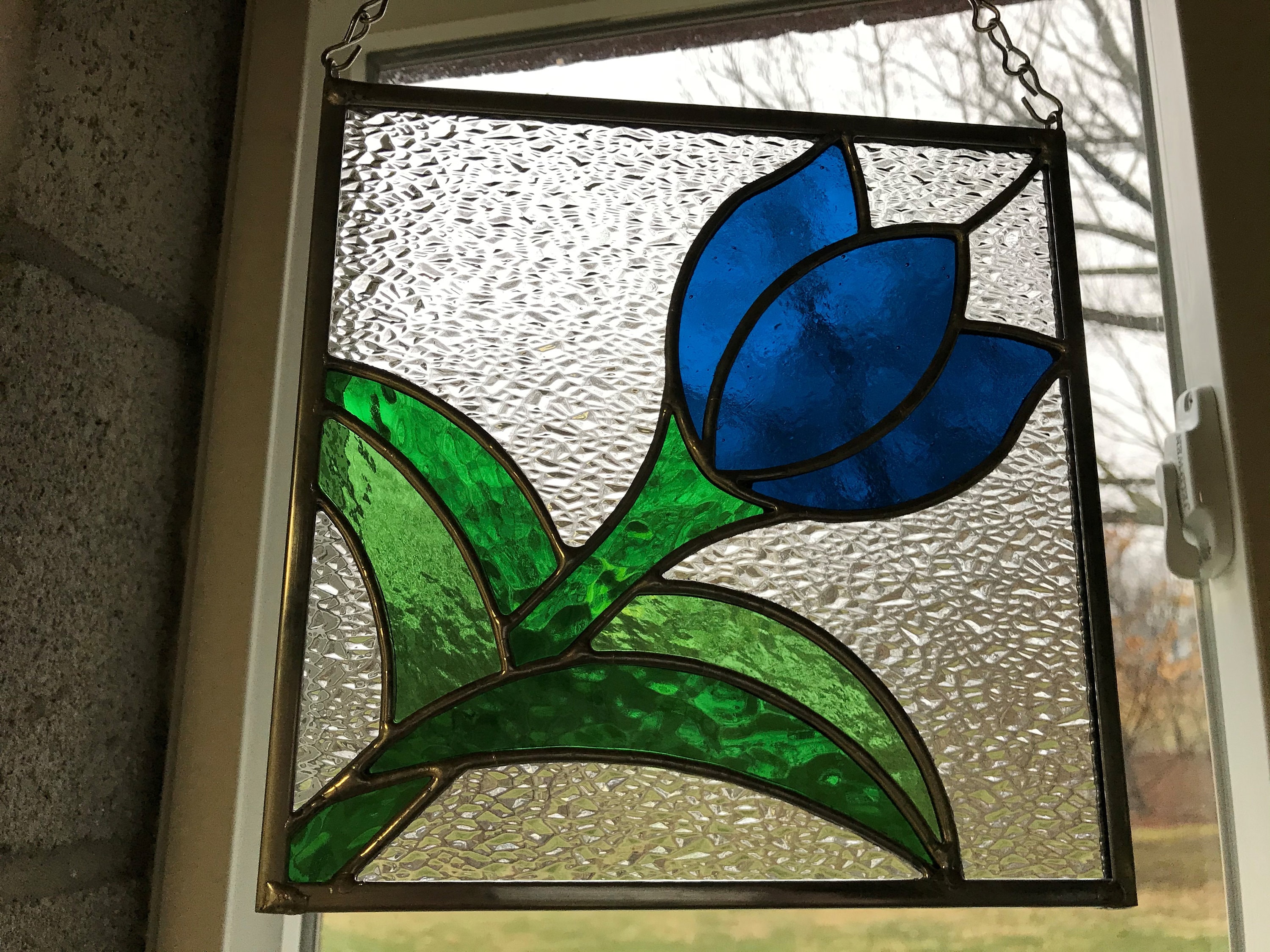 チューリップのステンドグラスパターン PDF | サンキャッチャーパネル